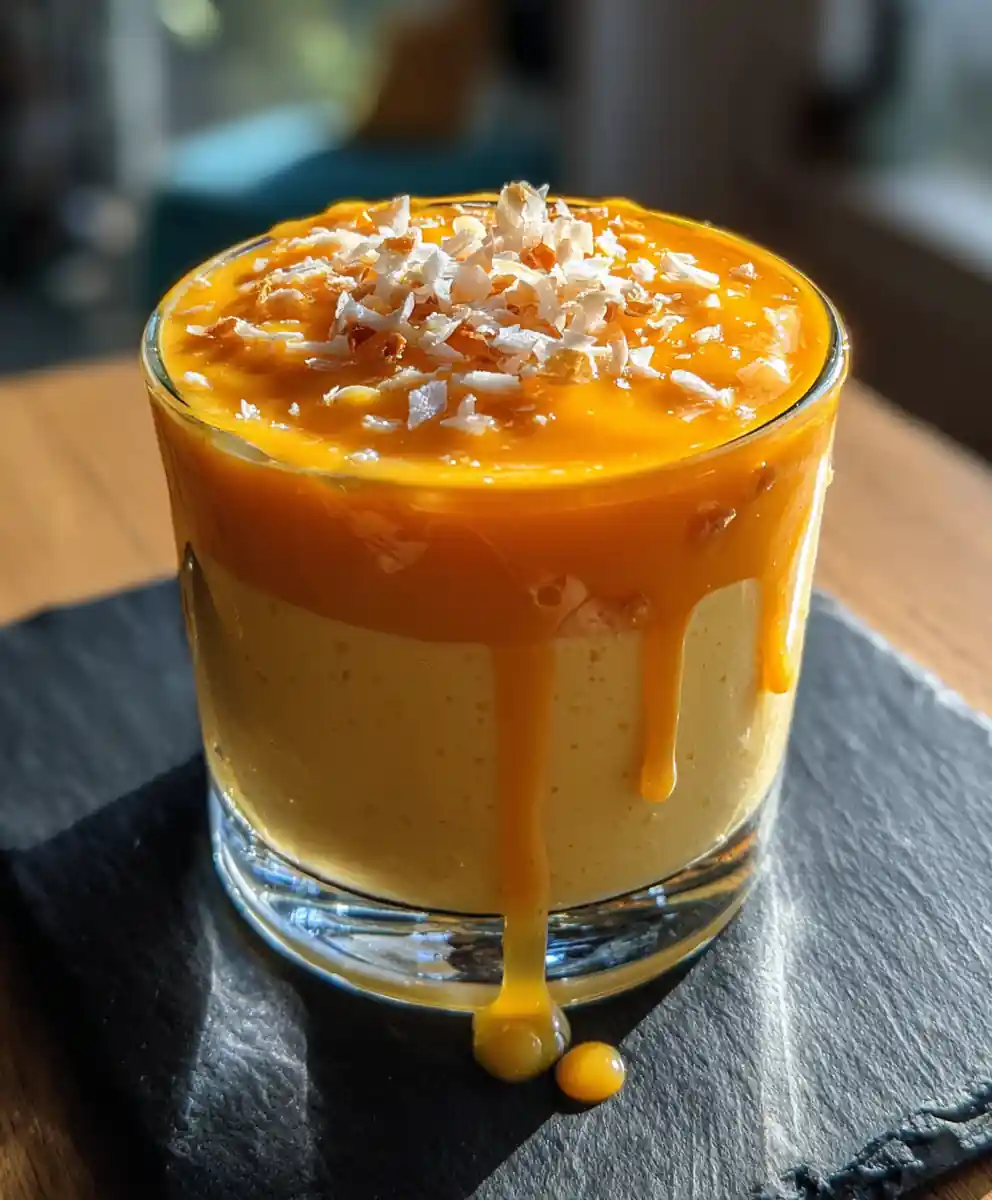Tropical Coconut Lime Swirled Mango Mousse