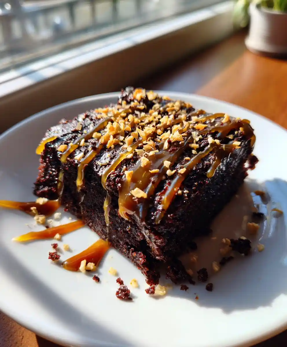 Banana Brownies With Salted Caramel Swirl