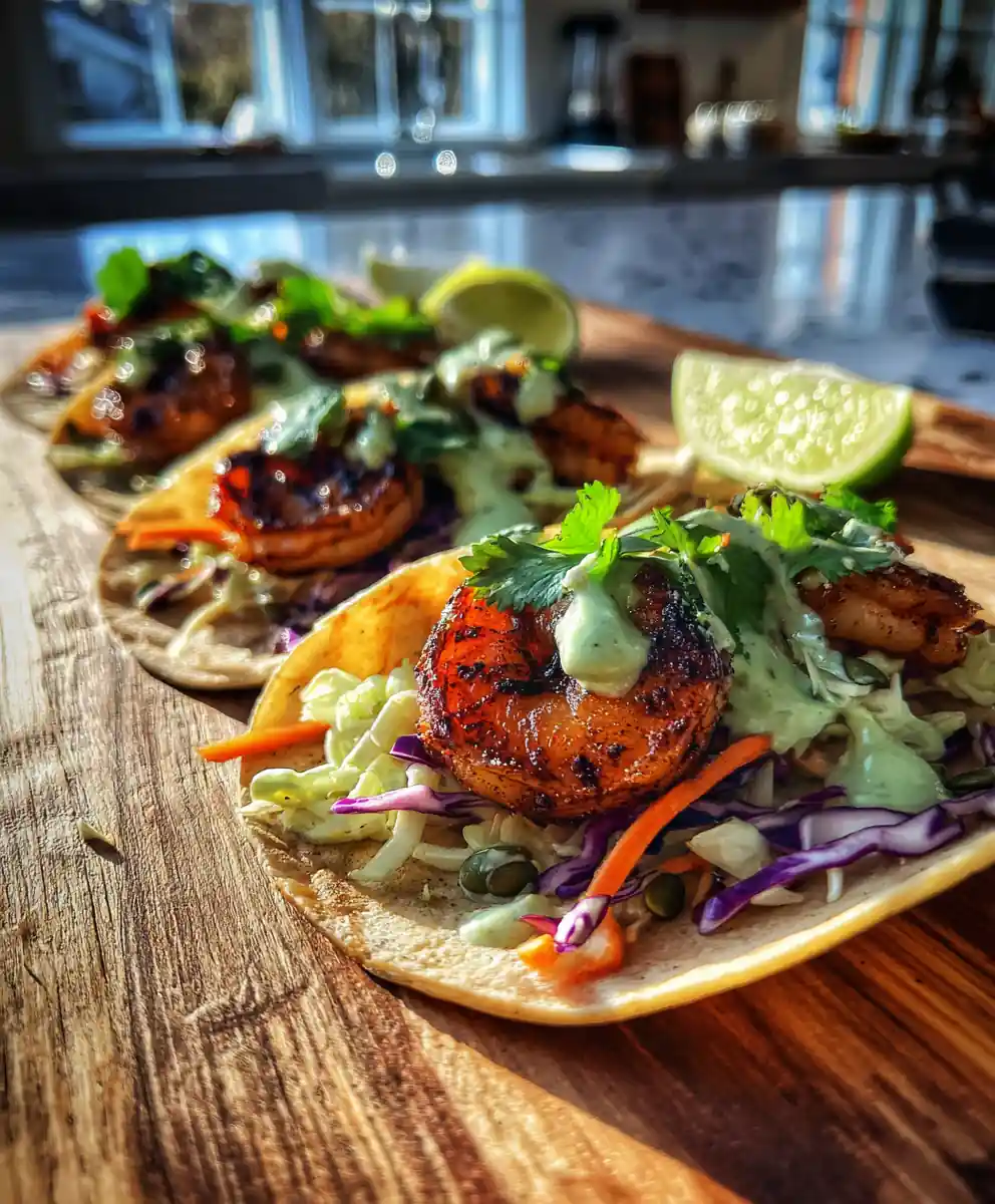 Blackened Shrimp Tacos With Creamy Chipotle Avocado Crema And Crunchy Slaw 7 Blackened Shrimp Tacos With Creamy Chipotle Avocado Crema And Crunchy Slaw