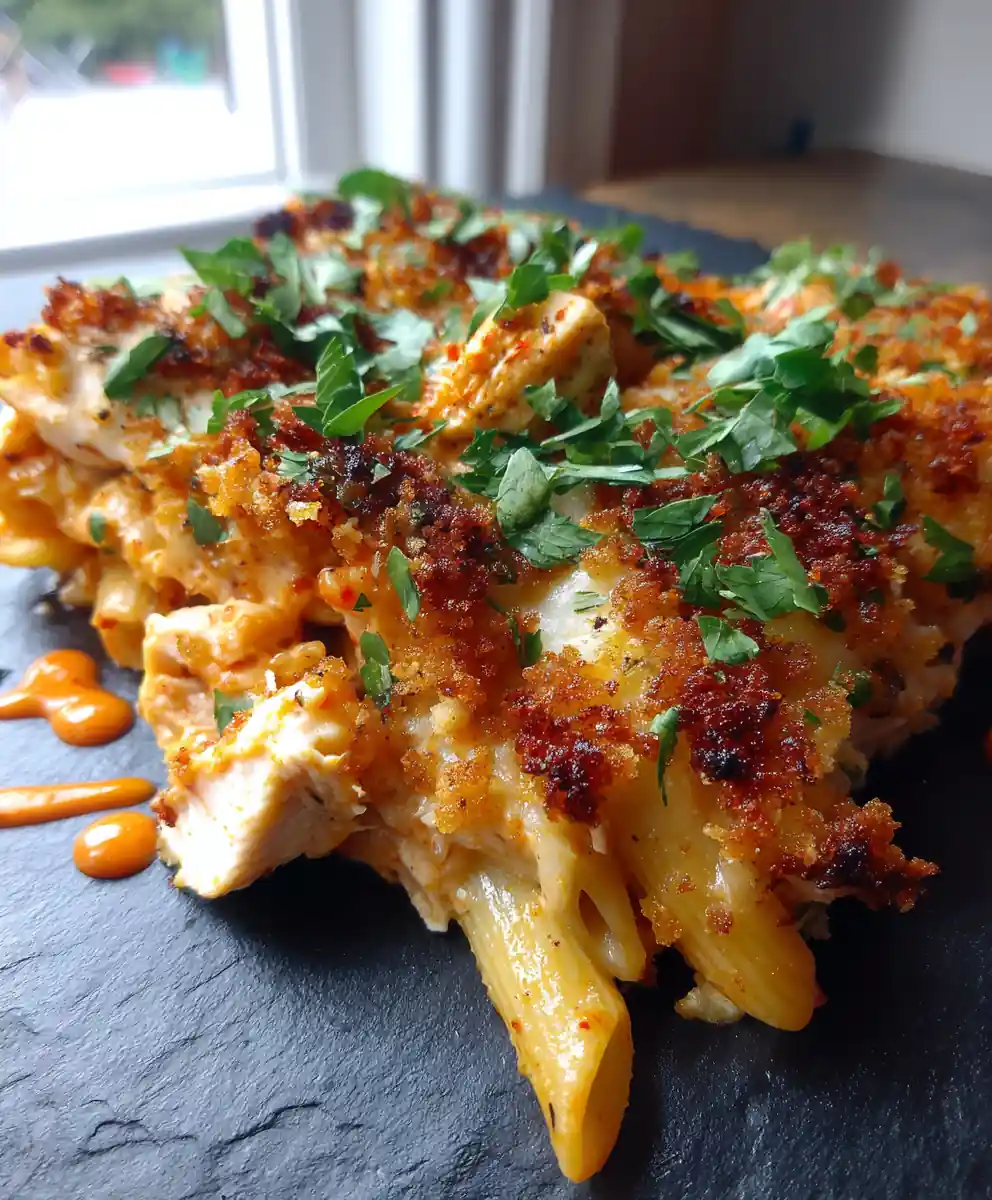 Cajun Chicken Pasta Bake With Chipotle Lime Cream Cheese Swirl