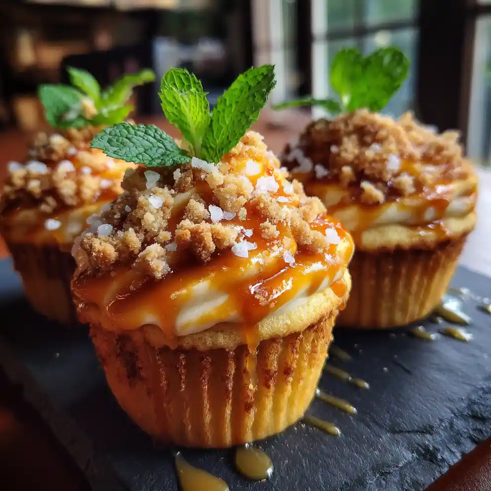 Caramel Swirl Cupcakes With Toasted Almond Drizzle 6 Caramel Swirl Cupcakes With Toasted Almond Drizzle