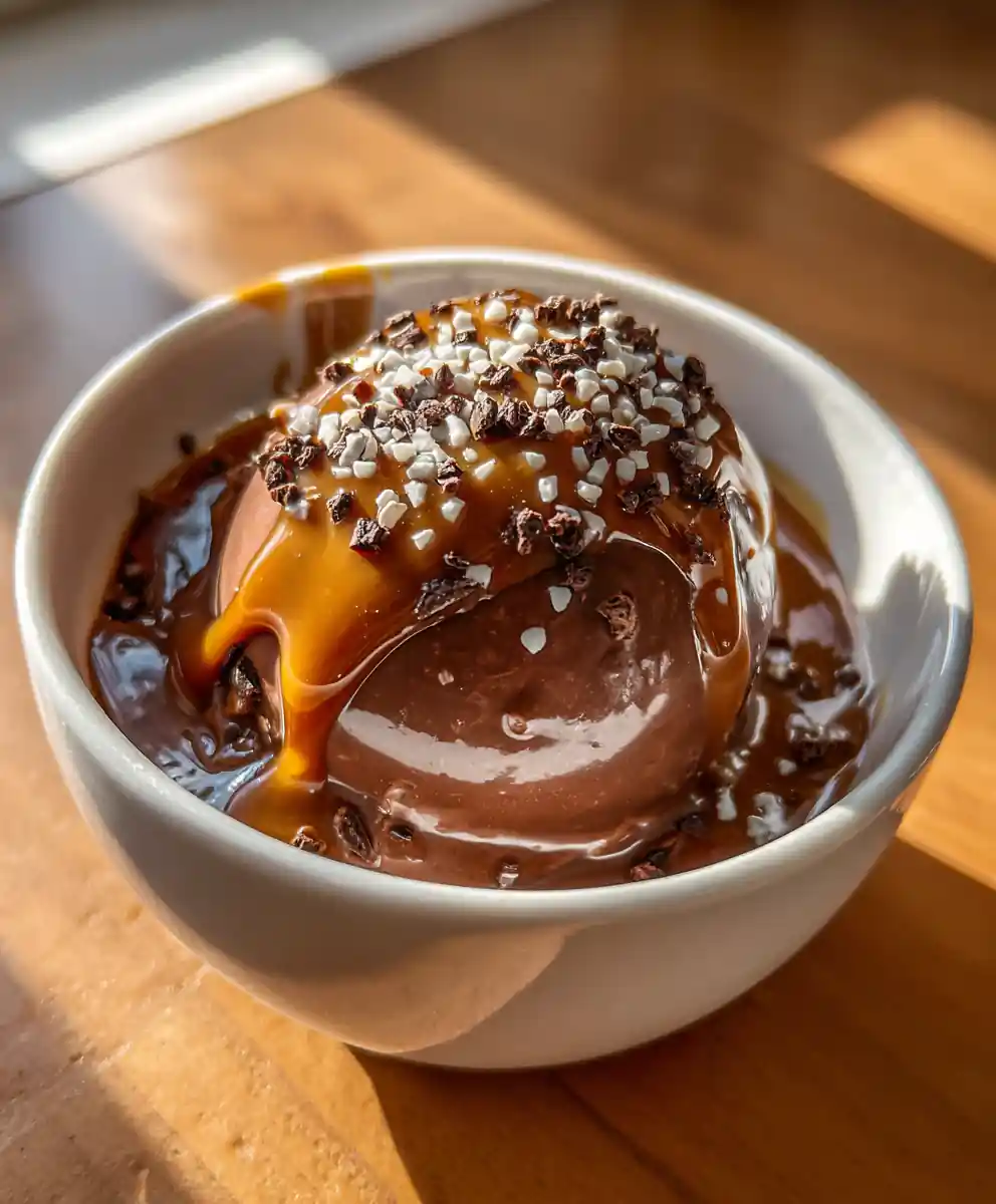 Chocolate Ice Cream With Salted Caramel Swirl