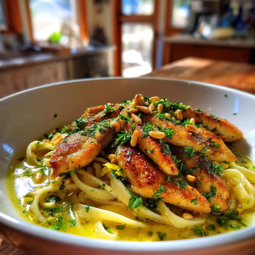 Citrus Herb Chicken Scampi With Toasted Pine Nut Crumble 6 Citrus Herb Chicken Scampi With Toasted Pine Nut Crumble