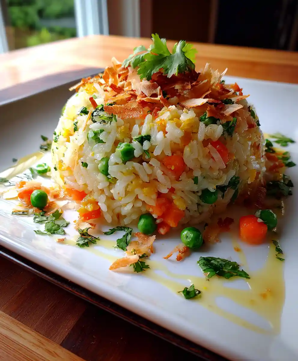 Coconut Lime Fried Rice With Toasted Coconut Crumble