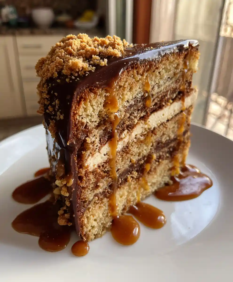 Coffee Caramel Swirl Biscoff Cake With Chocolate Glaze 7 Coffee Caramel Swirl Biscoff Cake With Chocolate Glaze