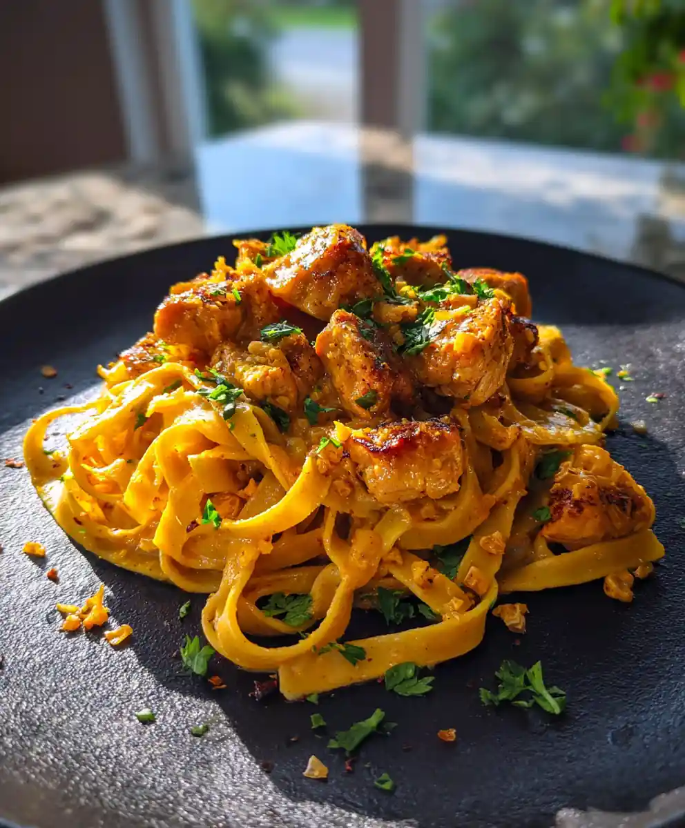 Creamy Cajun Chicken Pasta With Charred Corn Poblano Swirl