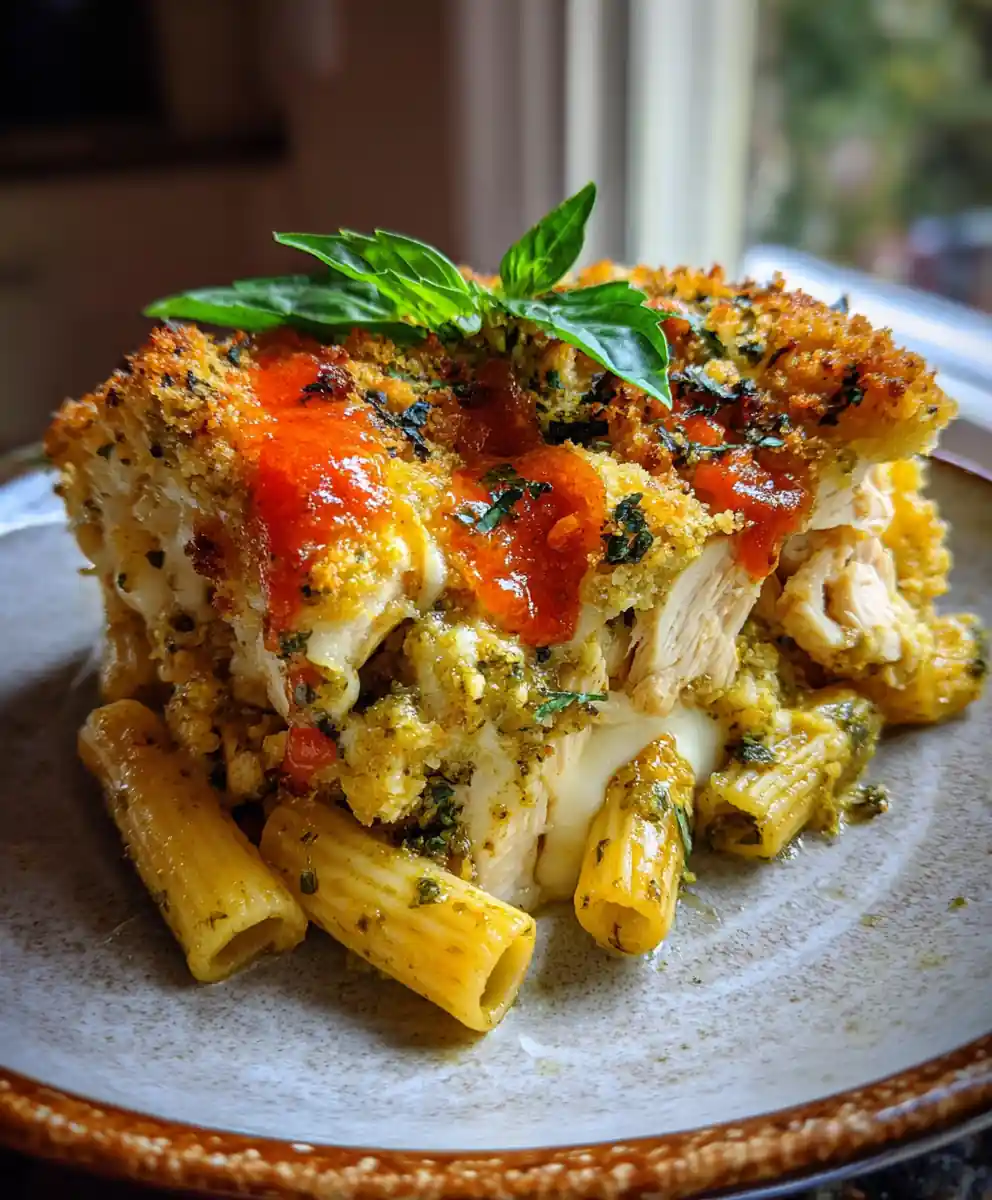 Creamy Pesto Chicken Pasta Bake With Lemon Zest Roasted Red Pepper Swirl 7 Creamy Pesto Chicken Pasta Bake With Lemon Zest Roasted Red Pepper Swirl