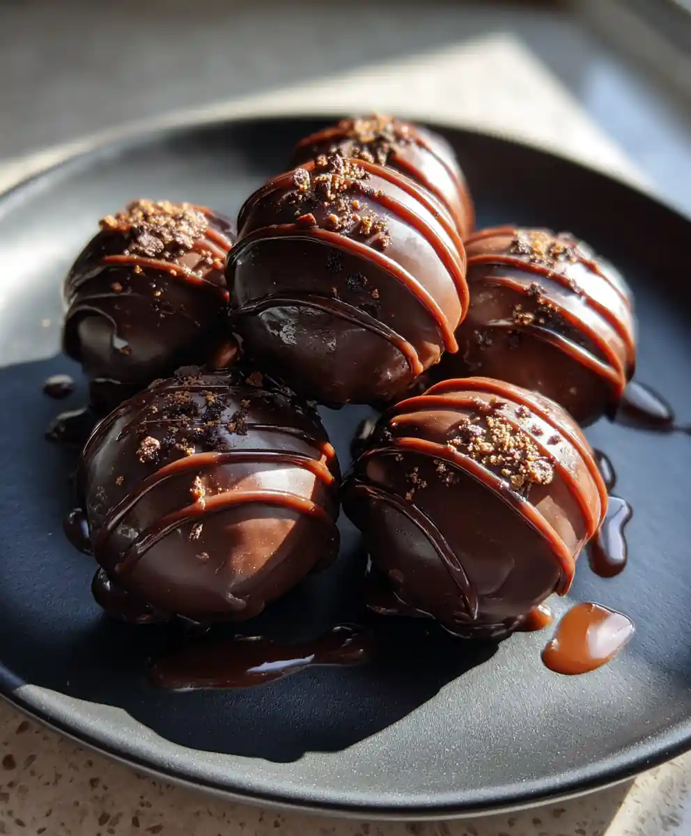 Espresso Caramel Filled Cake Pops With Chocolate Drizzle