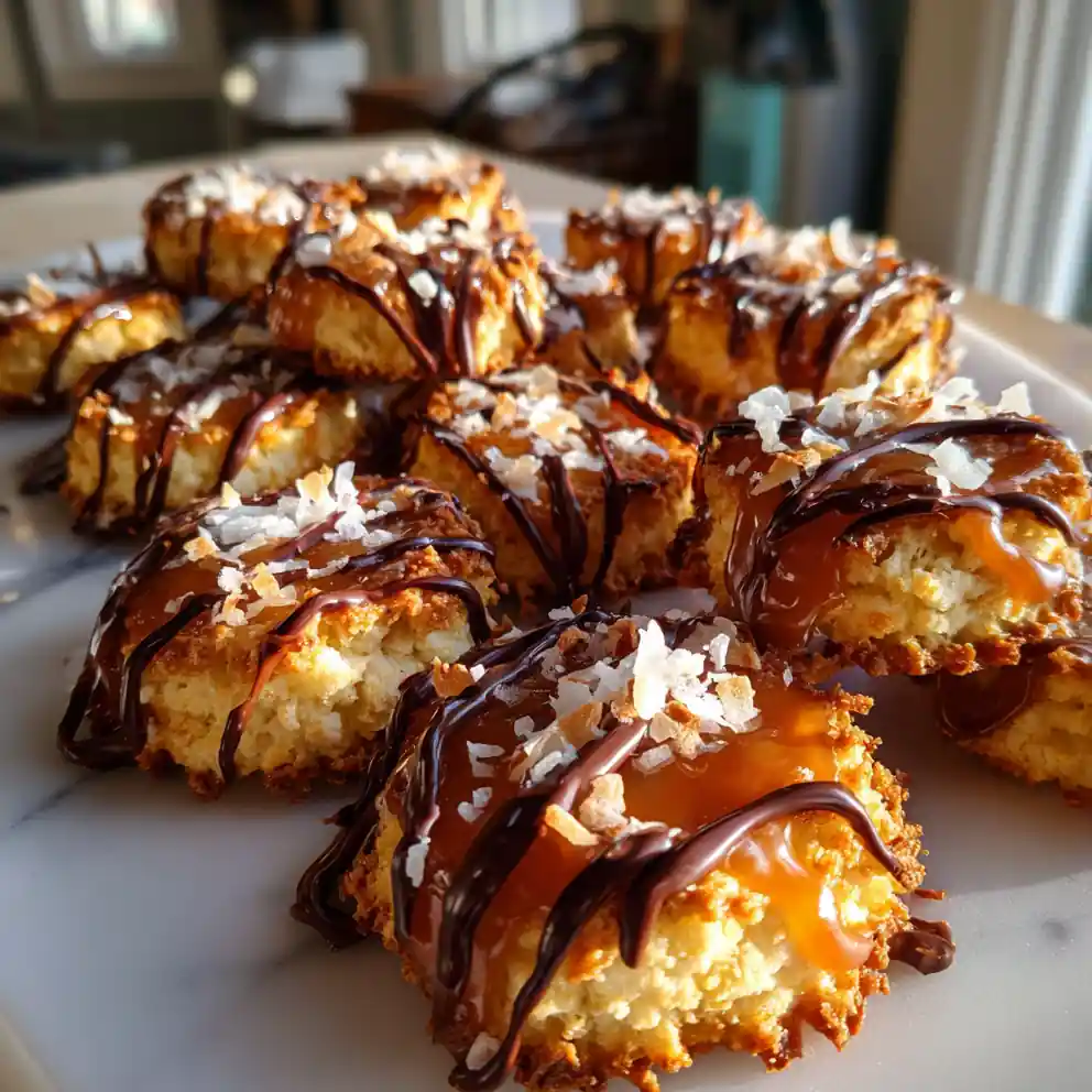 Ginger Caramel Samoas Cookies With Dark Chocolate Drizzle 6 Ginger Caramel Samoas Cookies With Dark Chocolate Drizzle