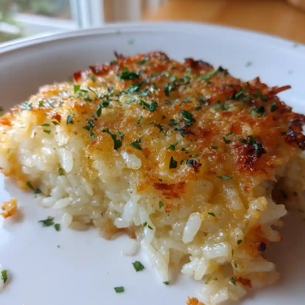 Golden Garlic Parmesan Rice With Crispy Cheese Crust 1772026447.0323808