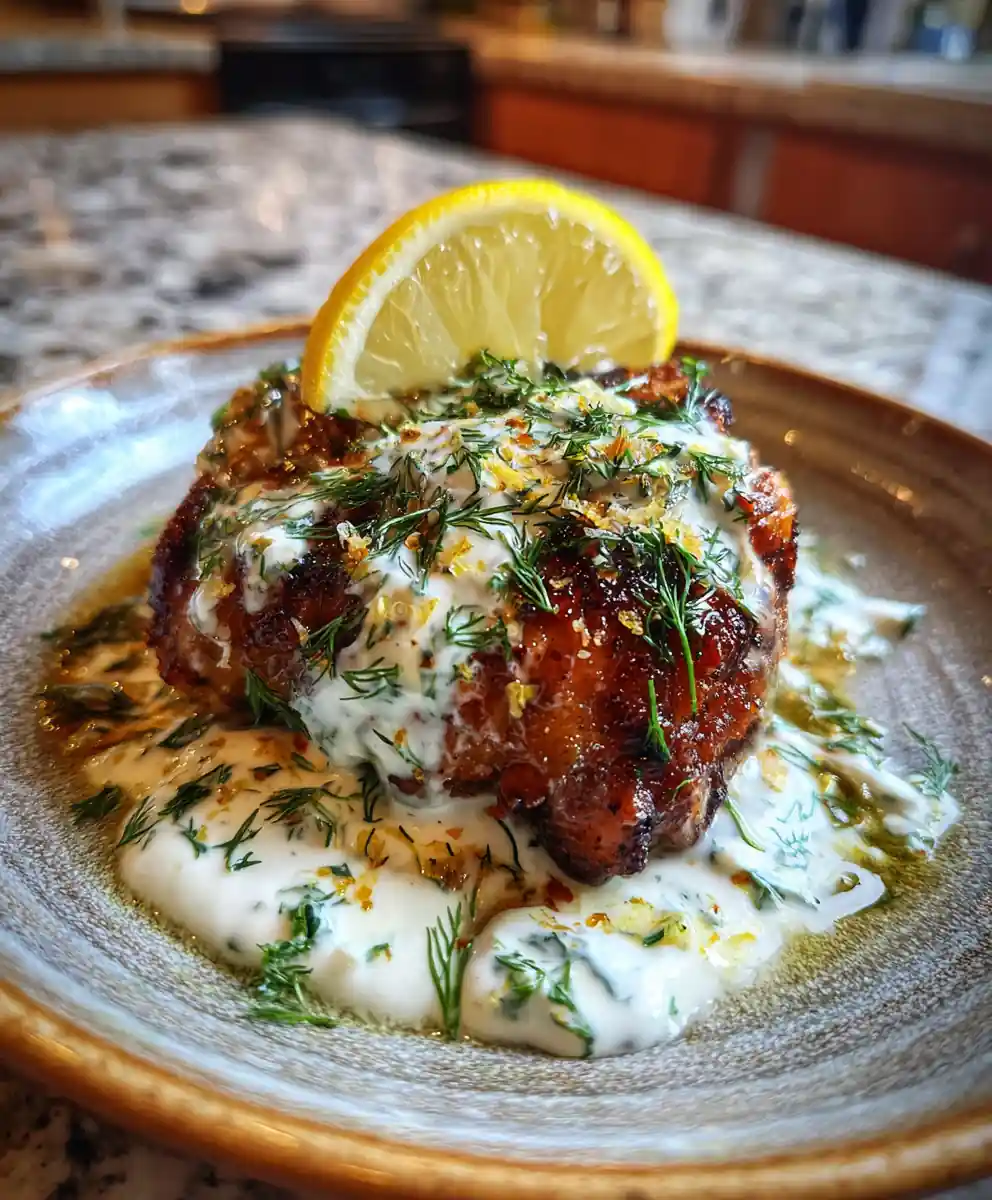 Greek Chicken With Lemon Feta Cream Swirl