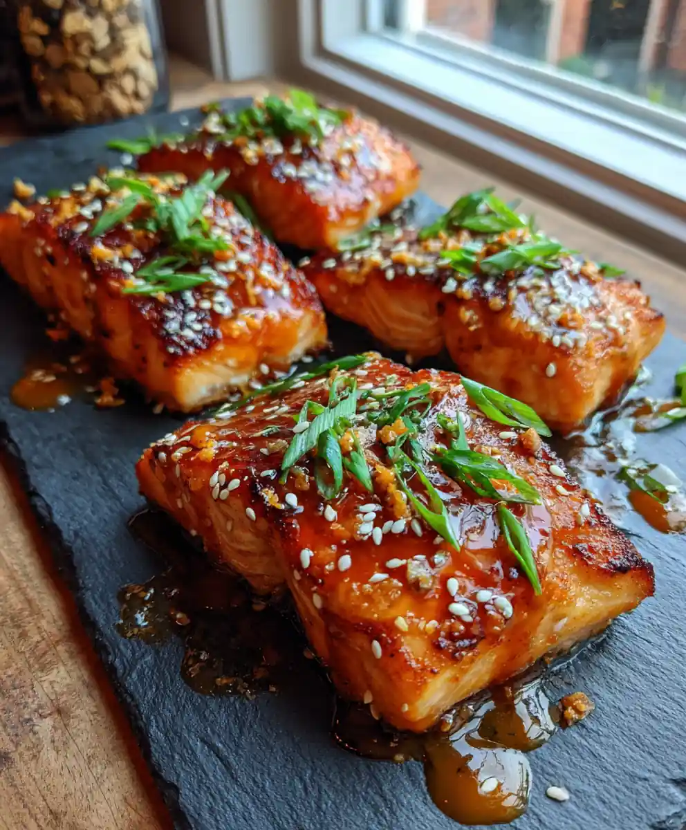 Miso Glazed Bang Bang Salmon With Chili Lime Drizzle