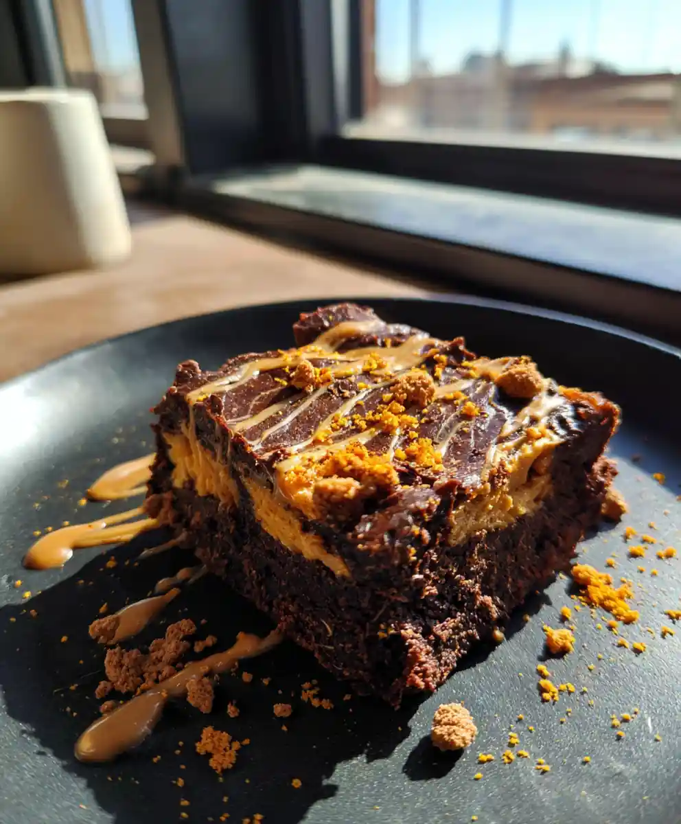 Orange Cream Cheese Swirl Biscoff Brownies