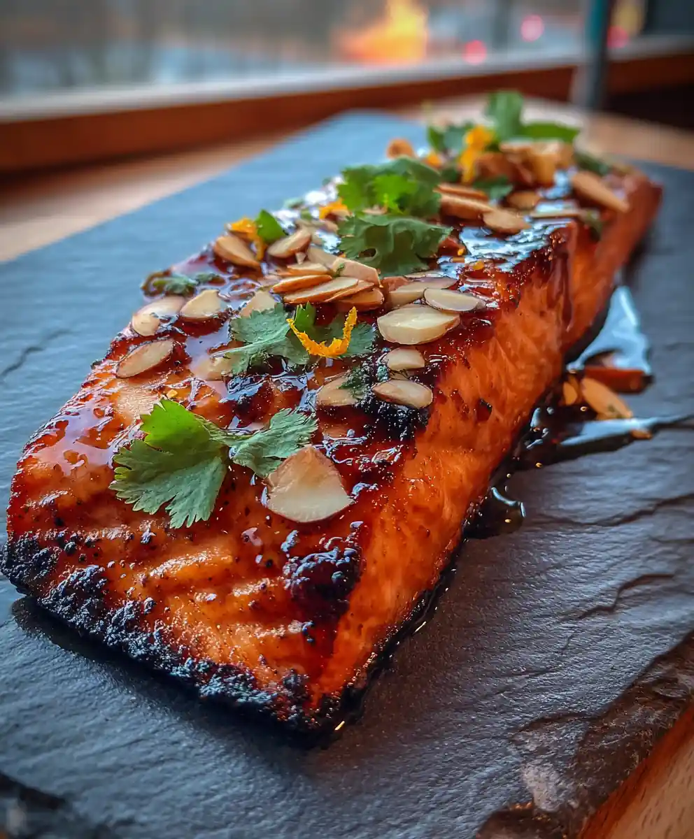 Oven Baked Texas Style Smoked Salmon With Charred Citrus Maple Glaze