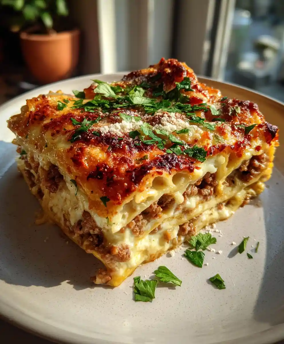 Parmesan Garlic Cheeseburger Lasagna With Chipotle Ketchup Swirl 7 Parmesan Garlic Cheeseburger Lasagna With Chipotle Ketchup Swirl