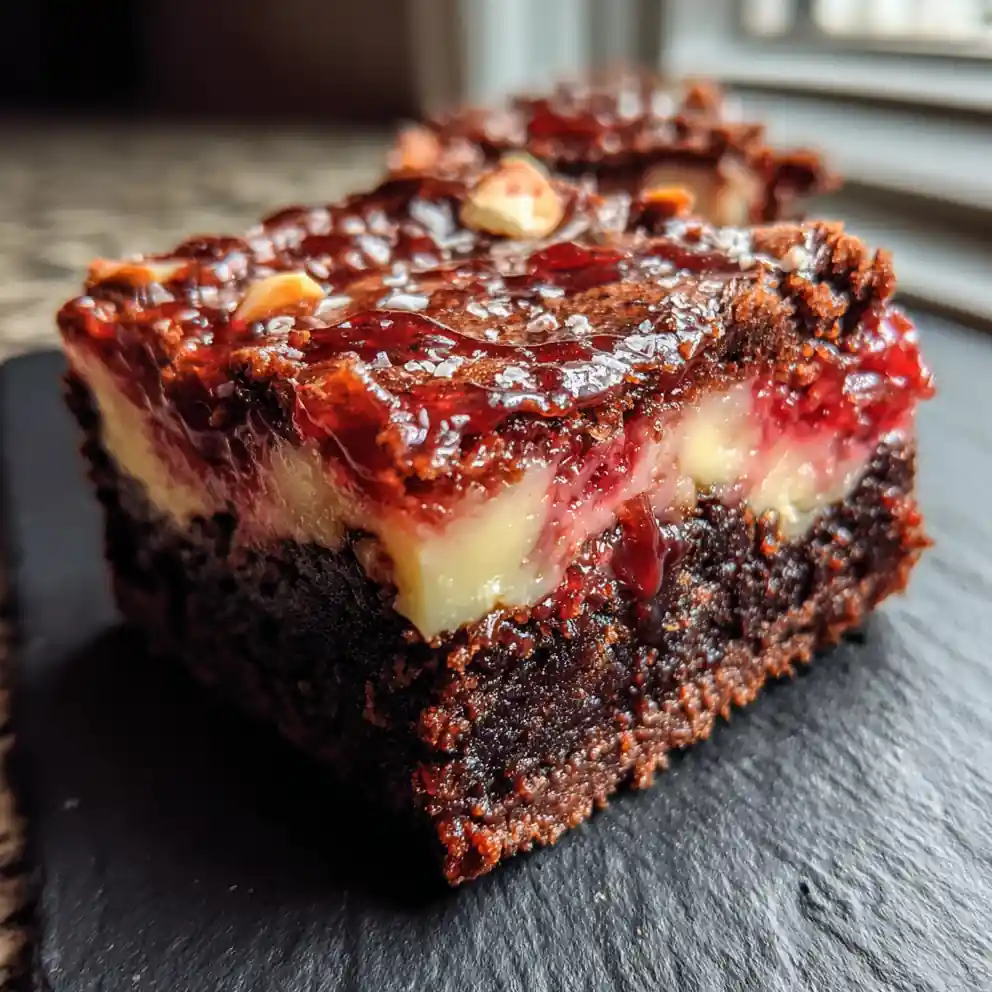 Red Velvet Cheesecake Brownies With Raspberry White Chocolate Swirl 6 Red Velvet Cheesecake Brownies With Raspberry White Chocolate Swirl