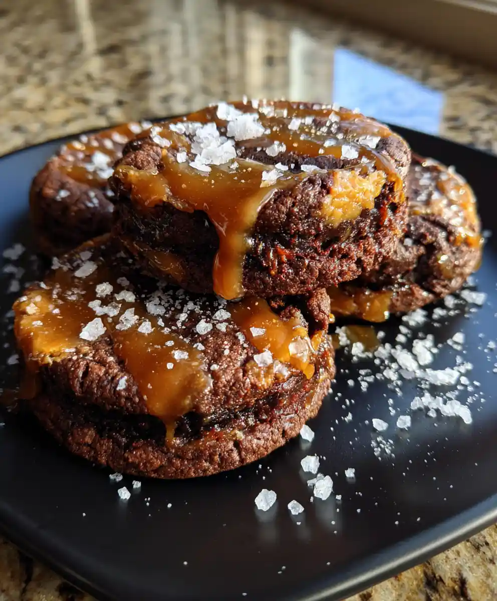 Salted Caramel Peanut Butter Brownie Swirl Cookies