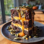 Spiced Pumpkin Black Velvet Halloween Cake With Orange Glaze 1772004619.8827717