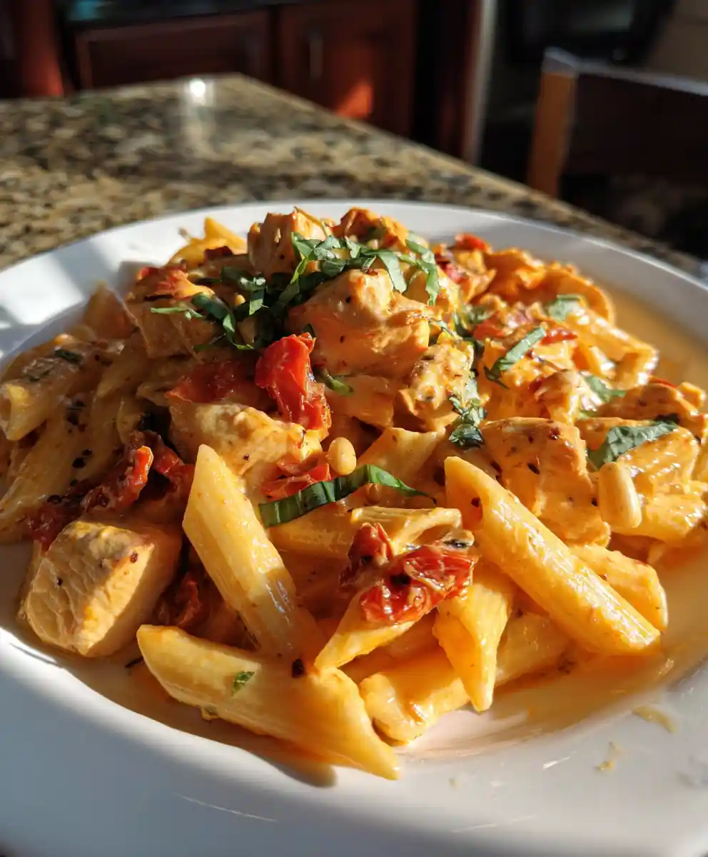 Sun Dried Tomato Cream Bruschetta Chicken Pasta