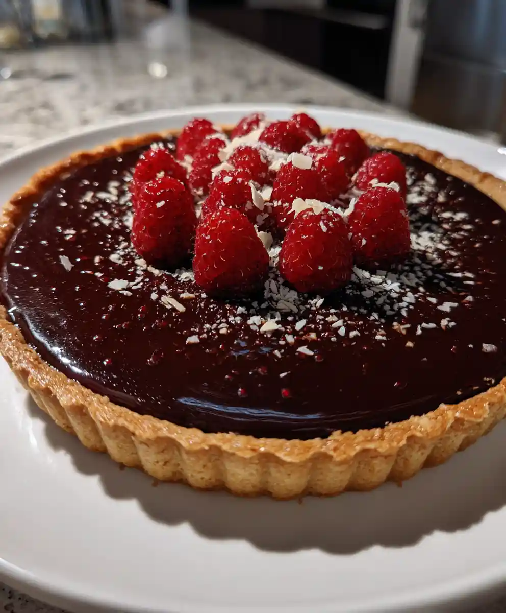 Velvet Raspberry Chocolate Tart With Chili Spiced Ganache