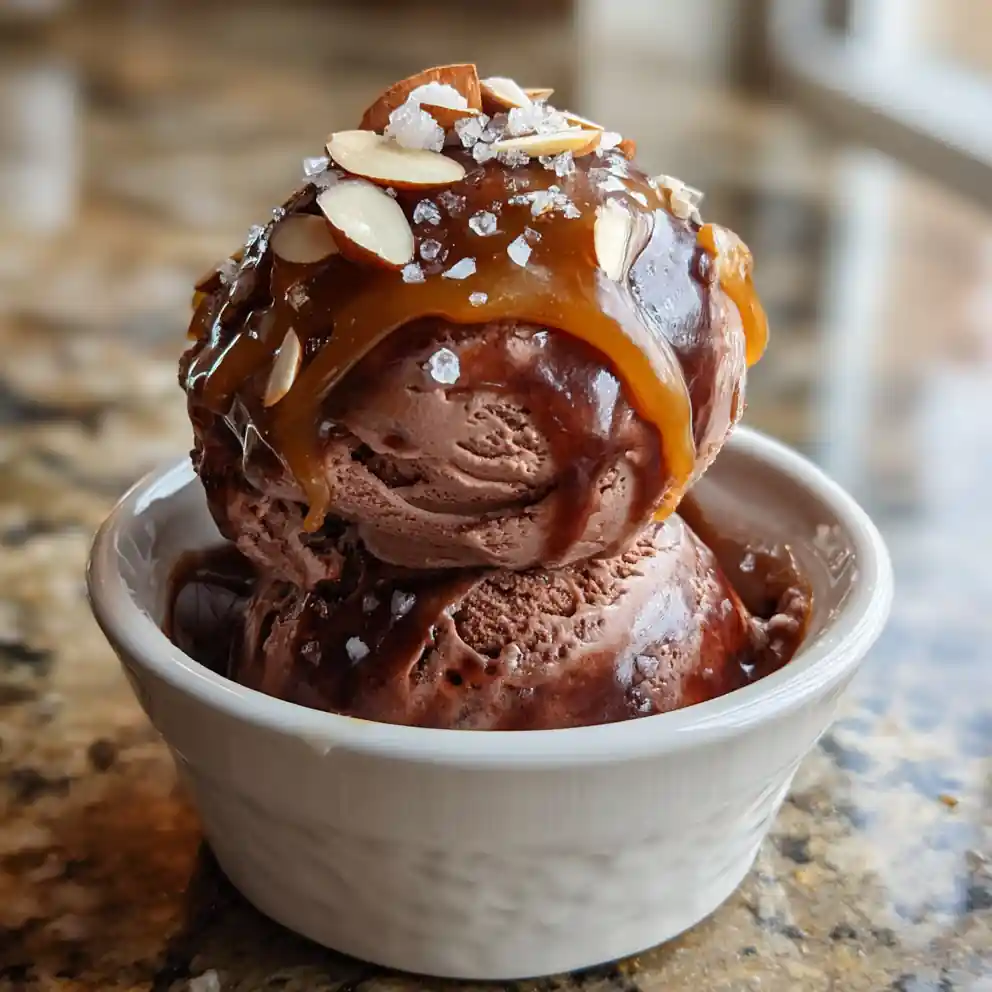 Velvety Chocolate Ice Cream With Sea Salt Caramel Swirl 6 Velvety Chocolate Ice Cream With Sea Salt Caramel Swirl