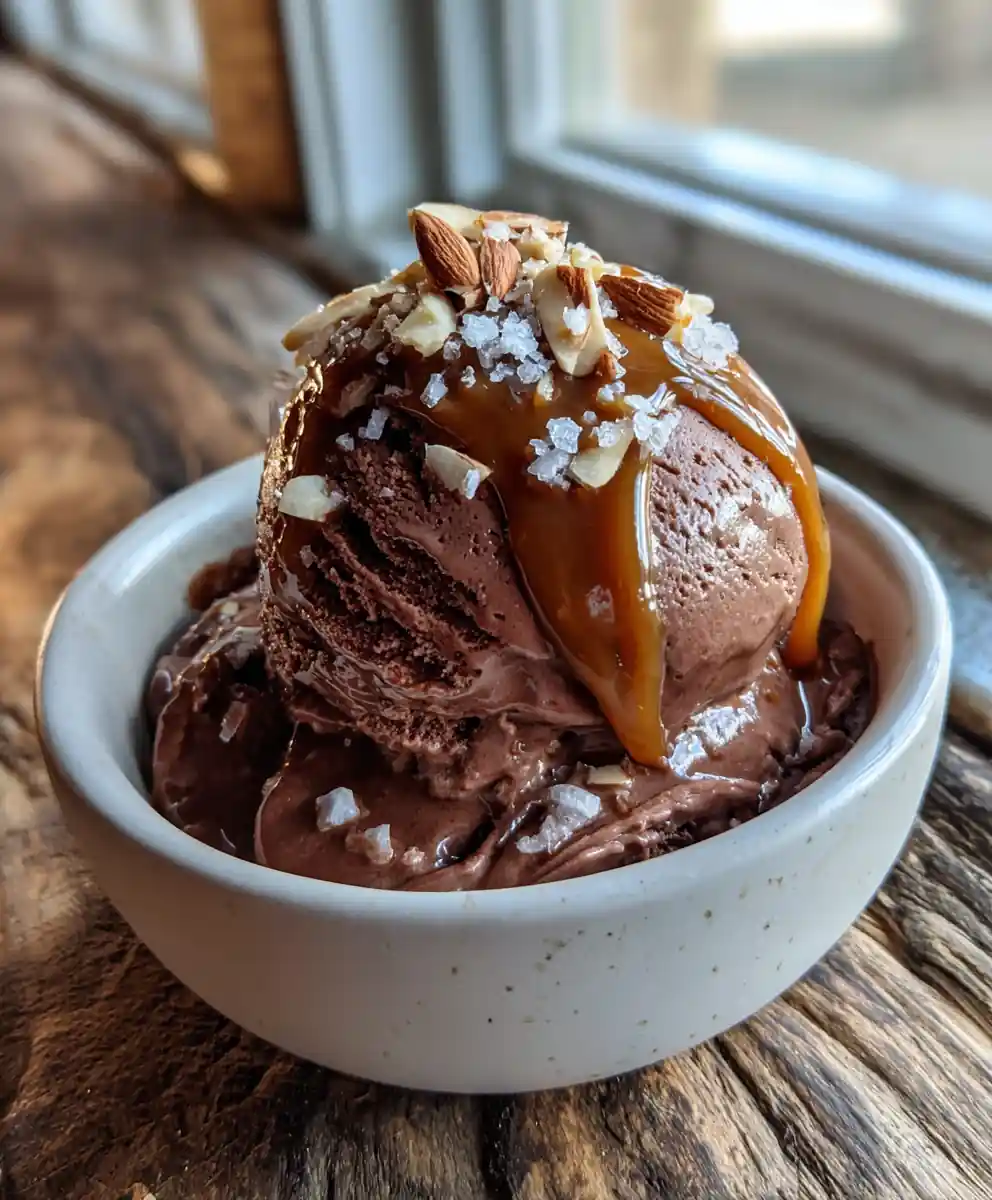 Velvety Chocolate Ice Cream With Sea Salt Caramel Swirl 7 Velvety Chocolate Ice Cream With Sea Salt Caramel Swirl