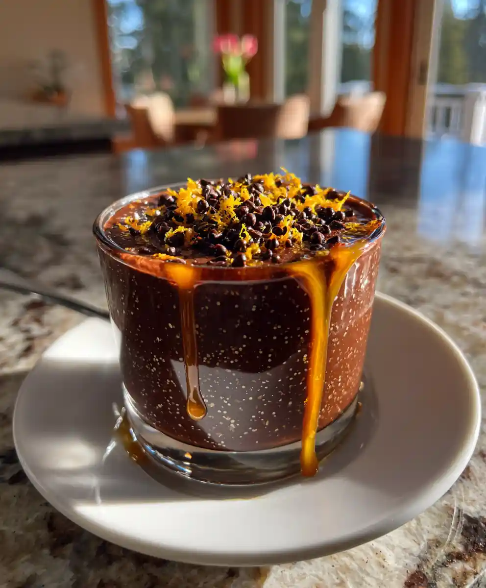 Velvety Chocolate Mousse With Orange Caramel Swirl