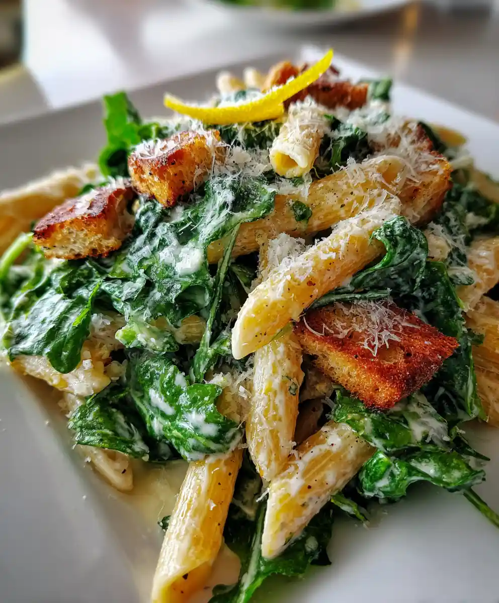 Arugula Pasta Caesar Salad
