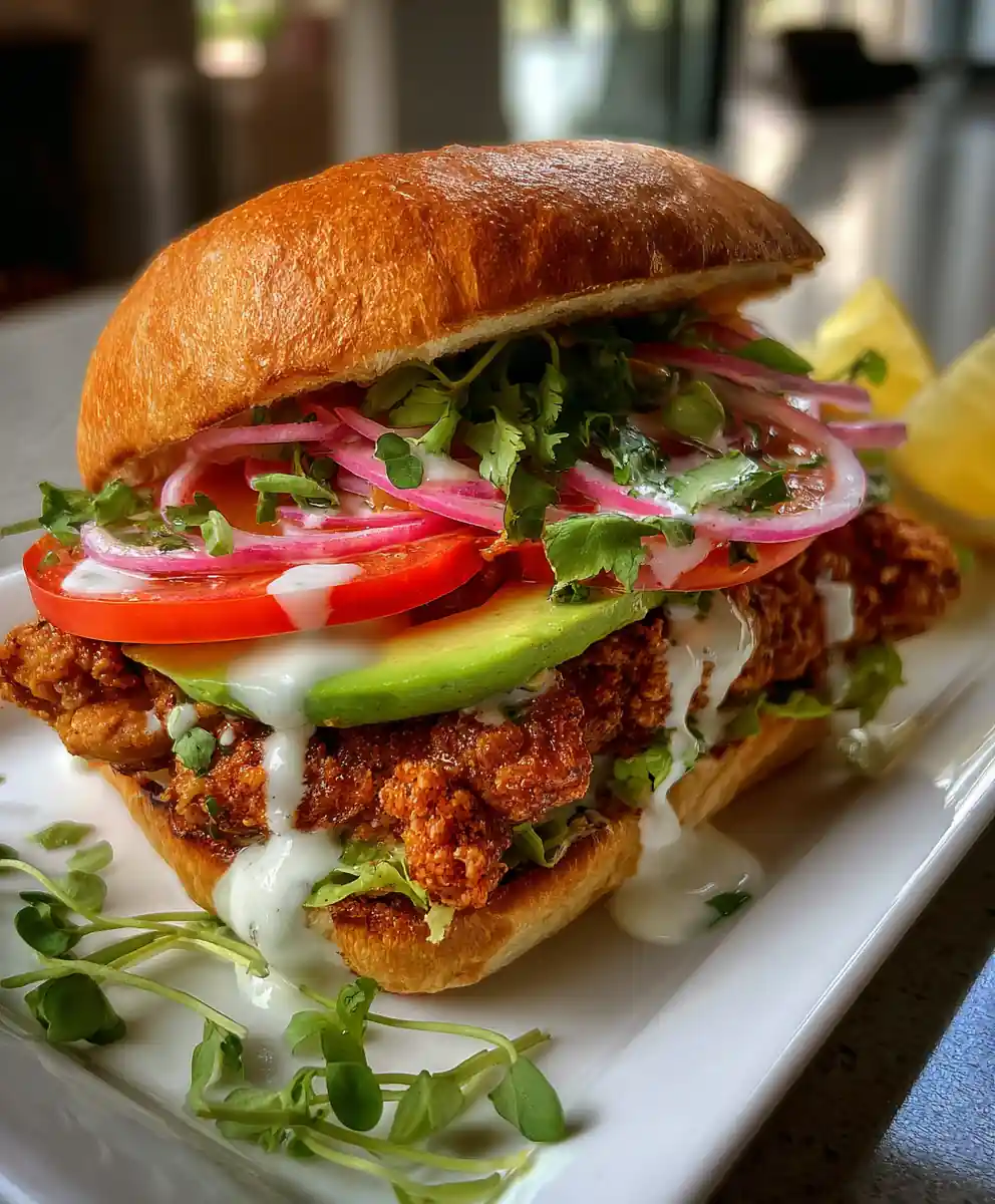 Cajun Crispy Chicken Sandwich With Garlic Aioli