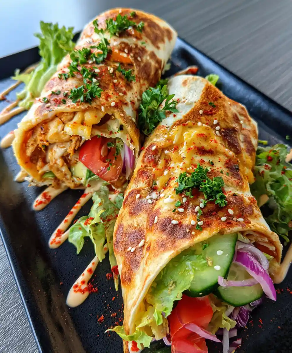 Cheesy Garlic Chicken Wraps