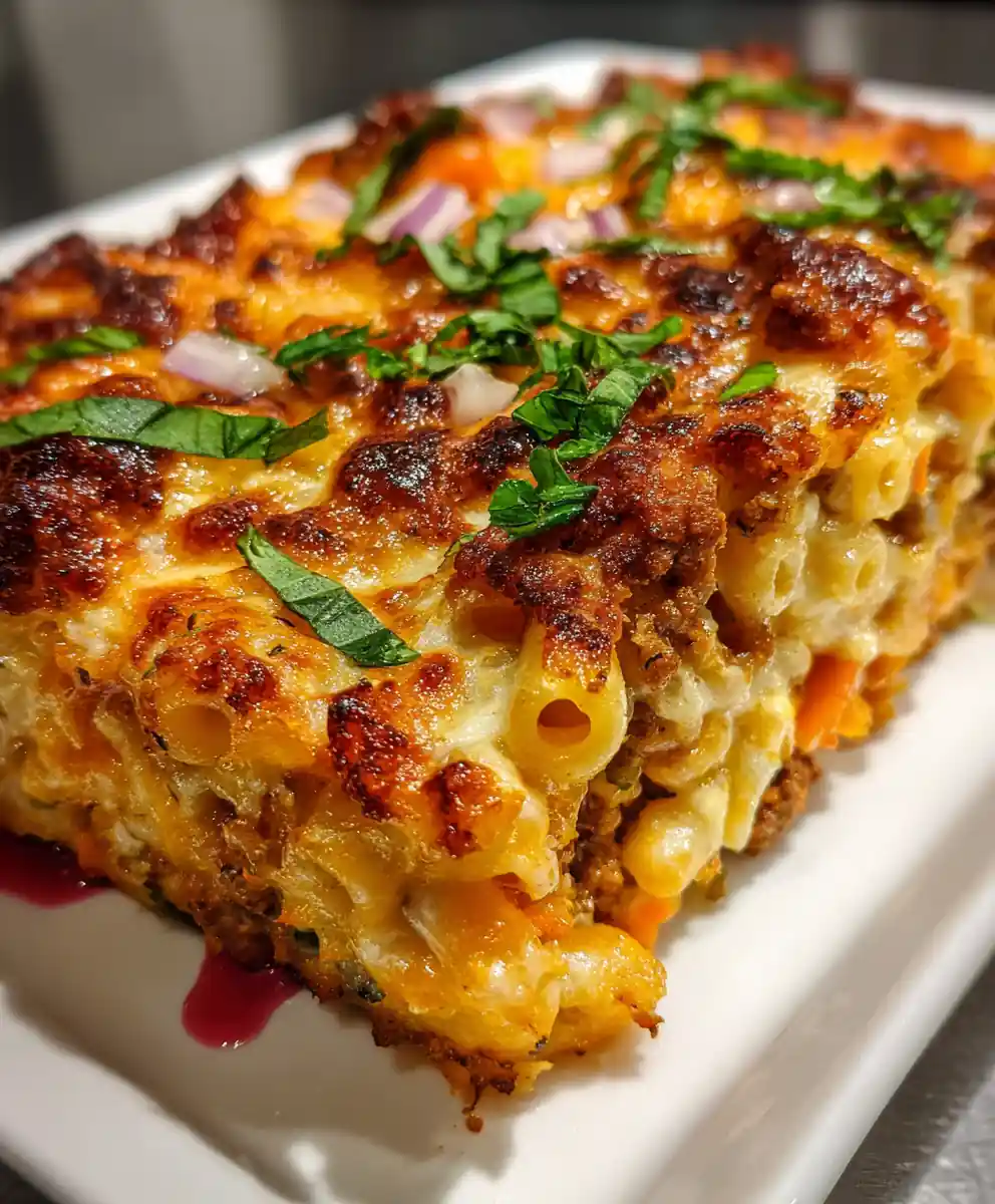 Cottage Cheese Beef Protein Pasta Bake