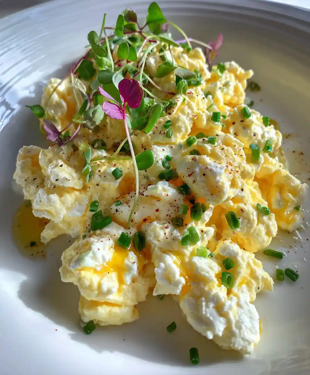 Creamy Cottage Cheese Scrambled Eggs