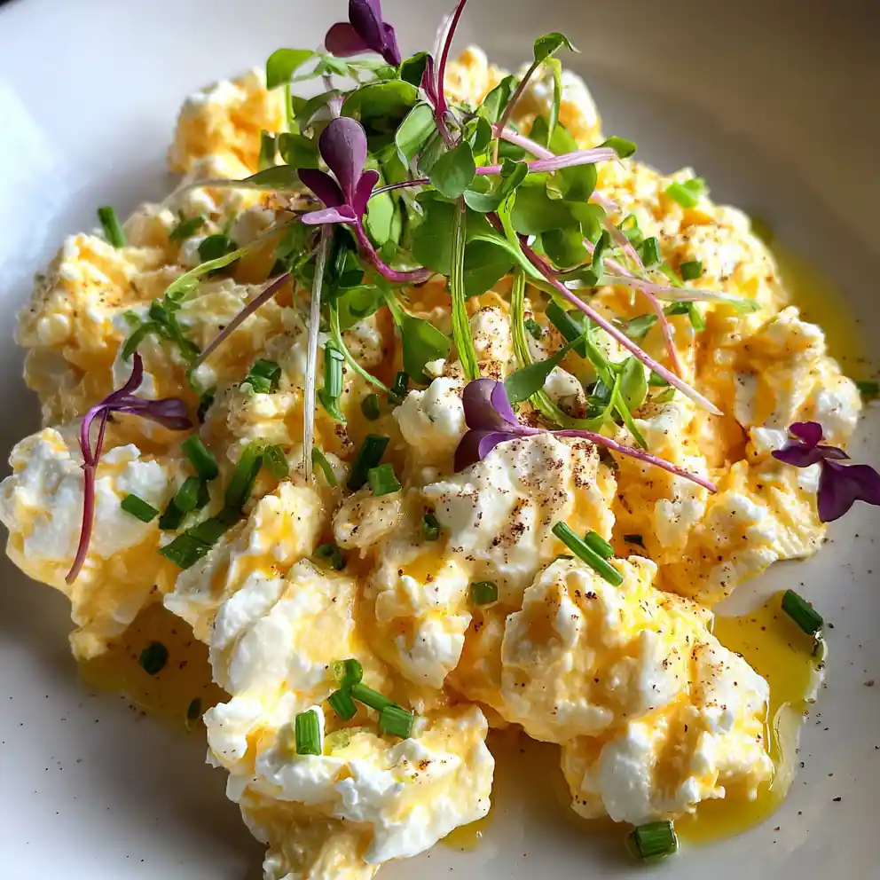 Creamy Cottage Cheese Scrambled Eggs