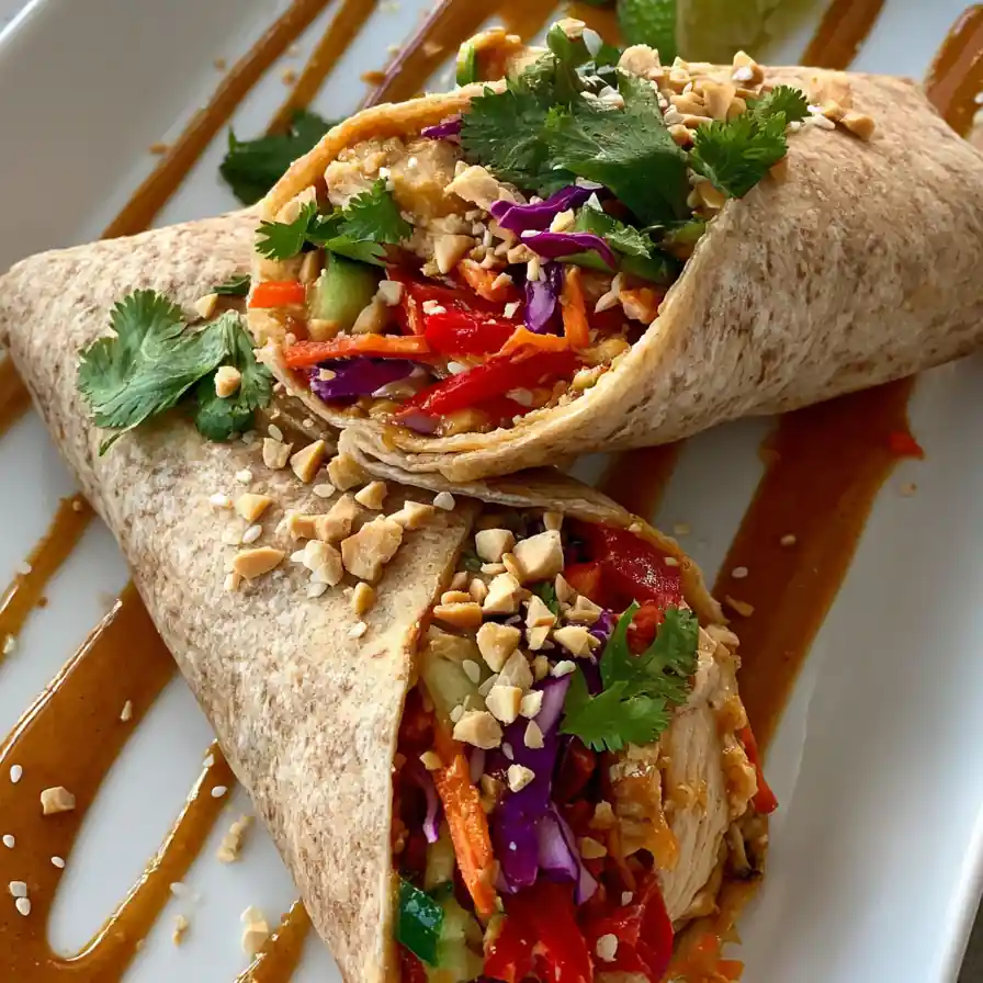 Easy Thai Peanut Chicken Wraps 6 Easy Thai Peanut Chicken Wraps