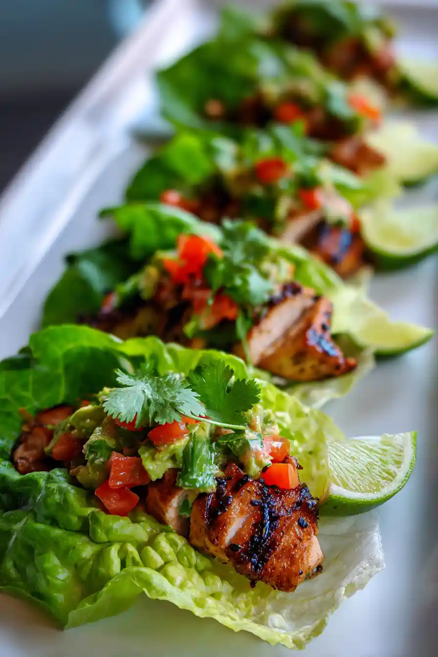 Grilled Chicken Avocado Lettuce Wraps