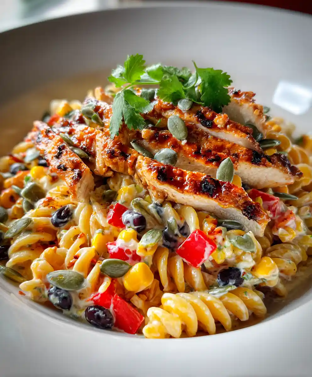 High Protein Bbq Chicken Pasta Salad