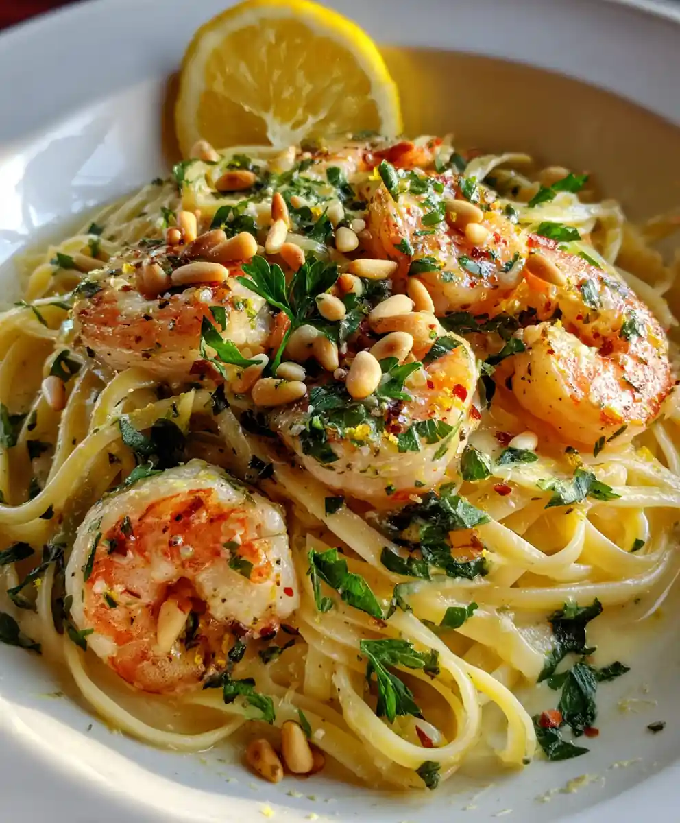 Indulgent Creamy Shrimp Scampi Pasta