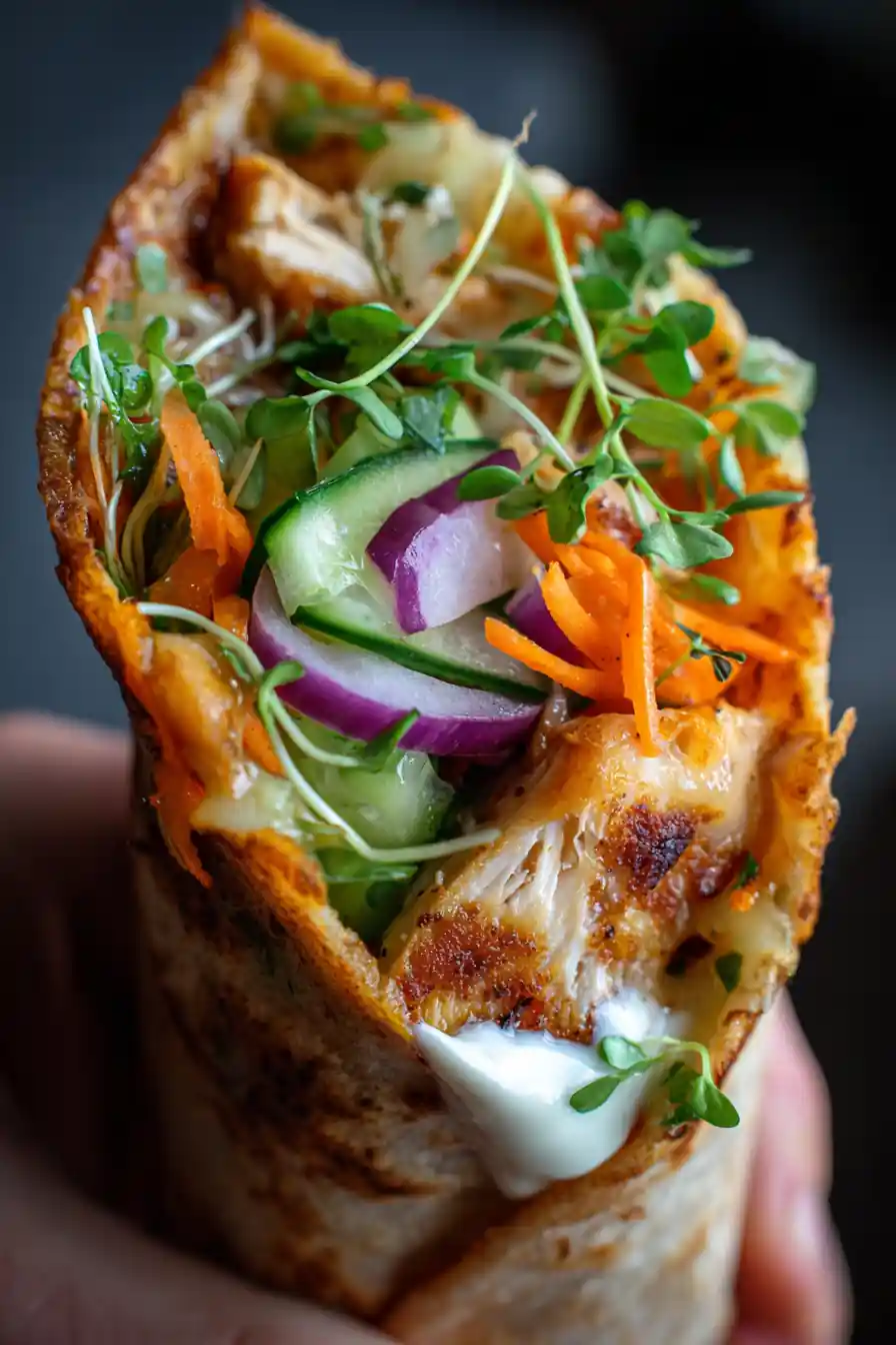 Irresistible Cheesy Garlic Chicken Wraps