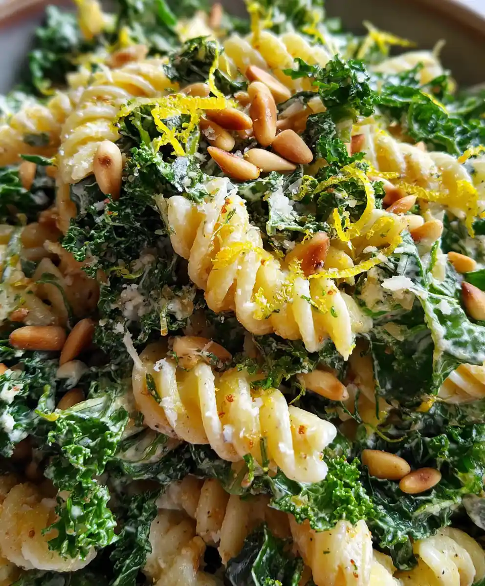 Kale Caesar Pasta Salad
