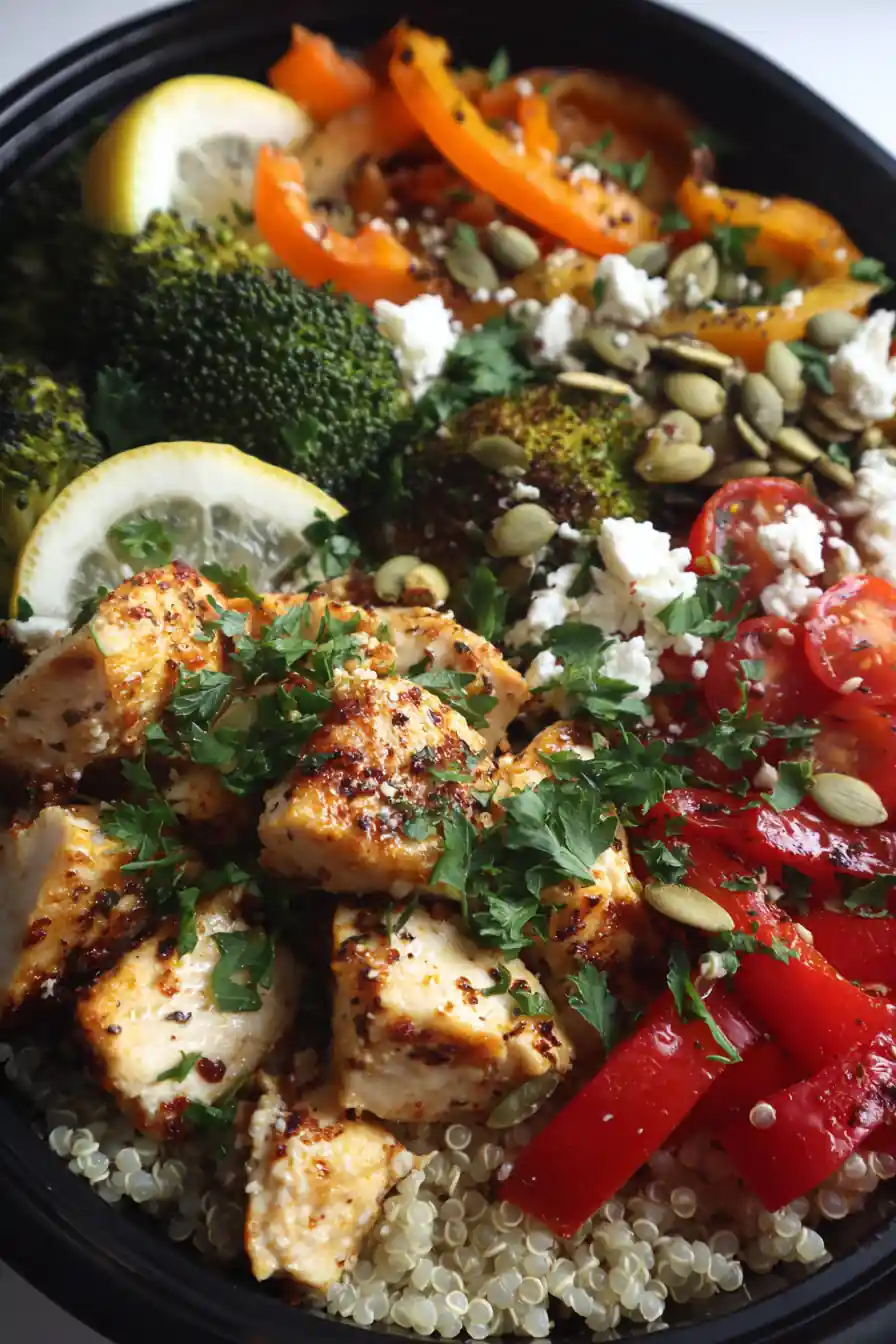 Lemon Garlic Chicken Meal Prep Bowls