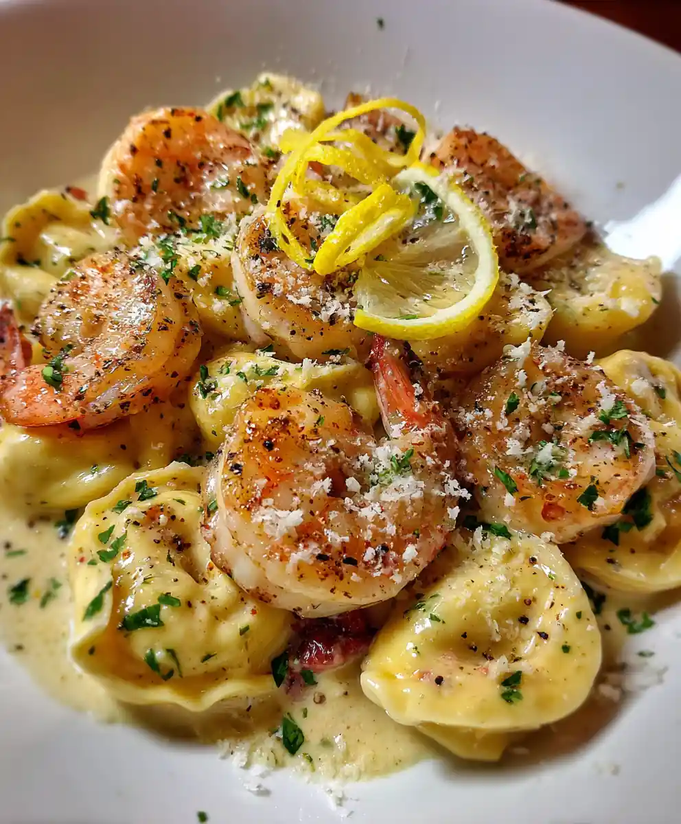 Lemon Garlic Shrimp Tortellini In Cream Sauce