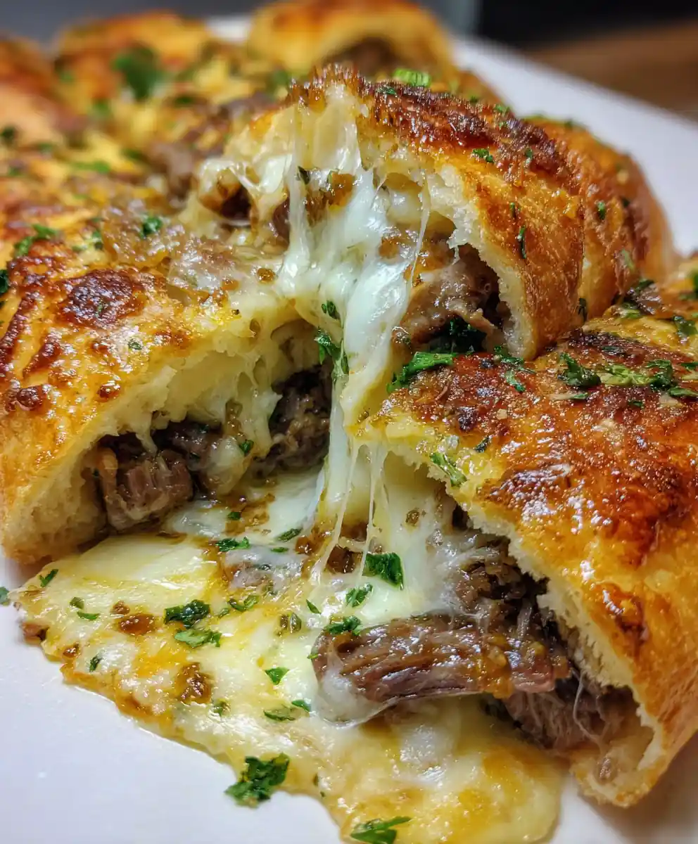 Philly Cheesesteak Stuffed Cheesy Breadsticks