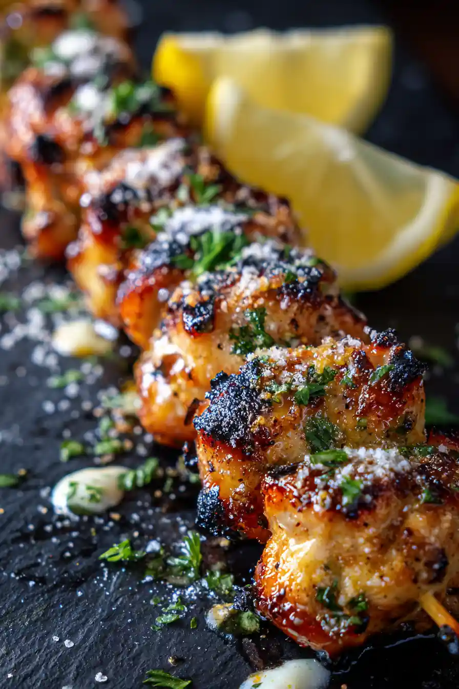 Ranch Garlic Parmesan Chicken Skewers