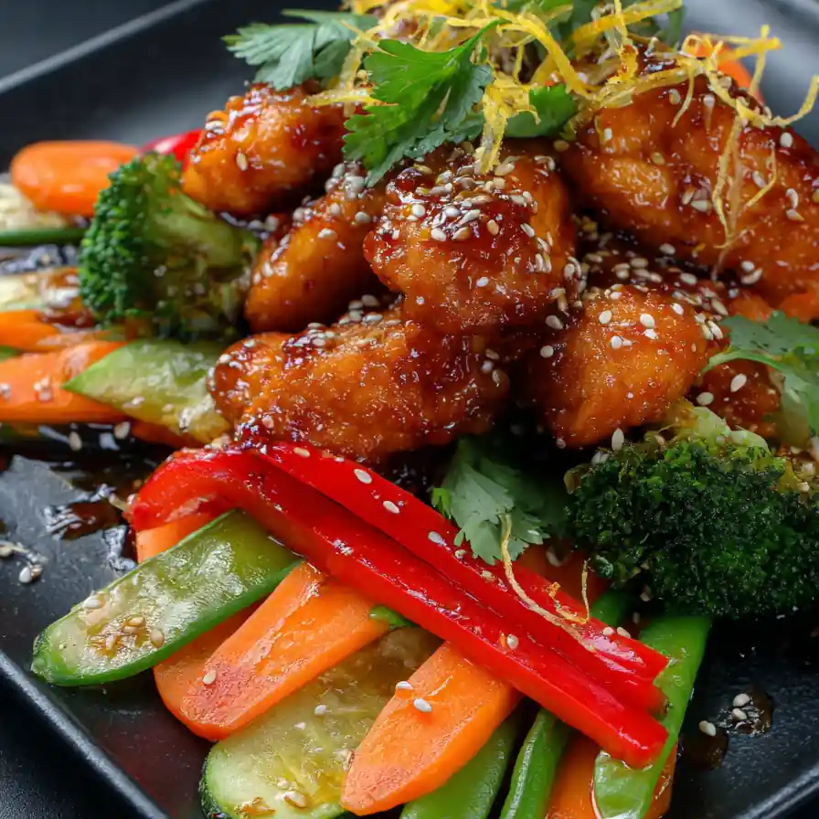 Sizzling Air Fryer Hibachi Chicken & Vegetables 6 Sizzling Air Fryer Hibachi Chicken & Vegetables