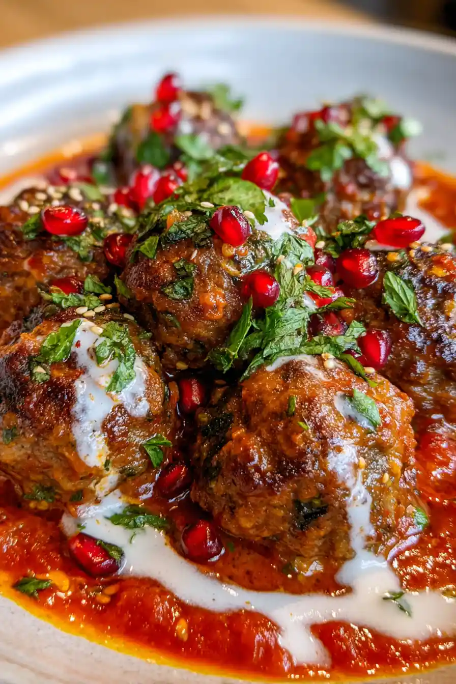 Spiced Beef Meatballs With Yogurt Drizzle