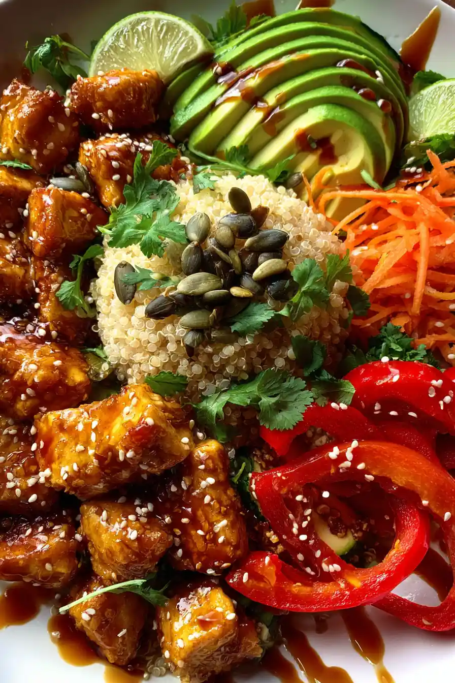 Spiced Chicken Quinoa Bowl With Citrus Sesame Glaze
