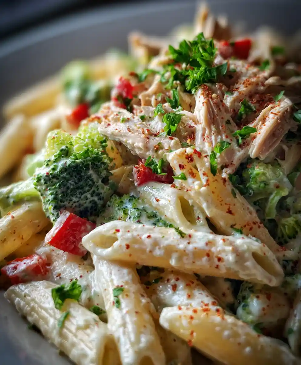 Tasty High Protein Rotisserie Chicken Broccoli Pasta