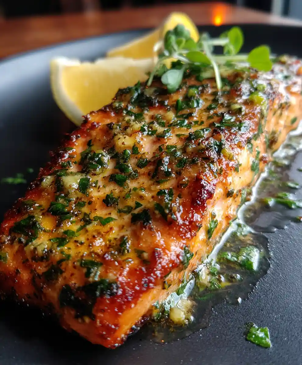 Texas Roadhouse Style Garlic Butter Grilled Salmon