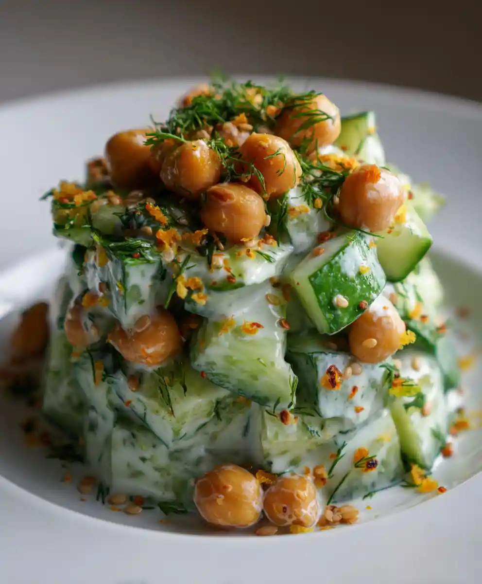 Zesty 10 Minute High Protein Chickpea & Cucumber Salad